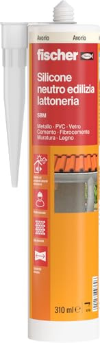 Fischer SBM 310 Avorio, Silicone Sigillante Basso Modulo Neutro per Edilizia, Elastico, Inodore, Senza Solventi, Interni/Esterni, Lattoneria, Facciate, Vetrate
