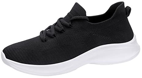 Gyaimxfu Sportschuhe für Damen Extra Weite Wechselfußbett Walkingschuhe Outdoor Tennisschuhe Luftkissen Mesh, zum Laufen Sneaker Damen Laufschuhe Turnschuhe