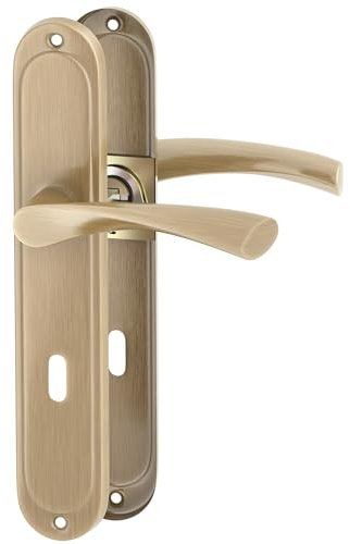 ERGO line ROMA Bronze, klassische Türbeschlag Türgrifffür Zimmertüren Langschild Drückergarnitur, Türbeschlag, Türklinke, Türdrücker