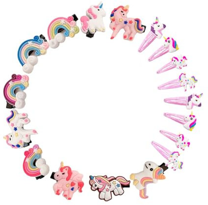 Barrette Cheveux Fille Licorne,18 PCS Épingle à Cheveux Arc en Ciel Mignonne Barrette Cheveux Fille Accessoire Cheveux Fille Barrette à Paillettes pour Bébés Fille Enfants