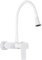 Grifo de Cocina Pared ZPSPZ Monomando 2 Modos Latón Giratorio Grifo Cocina Pared-Blanco
