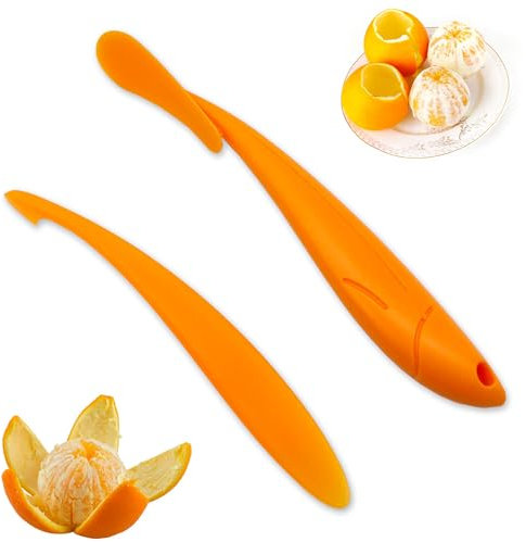 Niuhong 2 Pcs Pelador Naranjas Plástico Herramienta Pelar Frutas Pelar Pomelo Rebanadora Naranjas Multifuncional Pelador Cítricos Mango Largo Electrodomésticos Cocina Simple Conveniente (A)