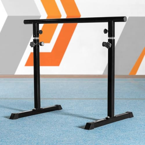 METIS Verstellbare Ballettstange | Tragbare freistehende Tanzstange für Heimtraining und Ballet – Stabile pulverbeschichtete Stretchstange aus Stahl mit verstellbarer Höhe (Professionelle (Schwarz))