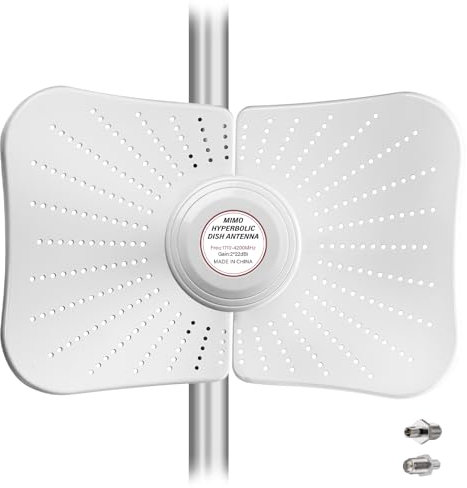 Greatzer 4G LTE 5G Antenne Outdoor Dual Band, 600-6000MHz bis zu 22 DBI Gain kompatibles Signal Richtungs MIMO Router Externe Antenne SMA / TS9, 2 x 10M Kabel