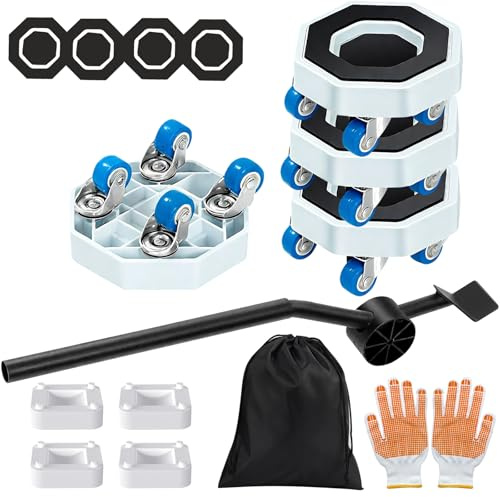 Furniture Mover with Wheels, Heavy Duty Furniture Lifter Sliders Tool, 360° Rotating Universal Wheels Set for Washing Machine,Sofa, Bed,Cabinet,350kg Max Load Capacity, Moving Heavy Furniture Tool Set