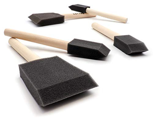 COTTAM Poly Foam Brush Set - Used For Oil, Paint, Varnish, Glue, Craft, Cyanotype, Modge Podge, and Cleaning