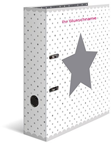 Motivordner mit pinkgefärbter Gravur / DIN A4 / 70mm breit / Sterne