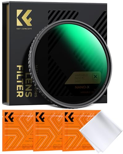 K&F CONCEPT 55mm Variable ND Filter ND2-ND32 Camera Lens Filter (1-5 Stops) No X Cross HD Neutral Density Filter with 28 Multi-Layer Coatings Waterproof (Nano-X Series)