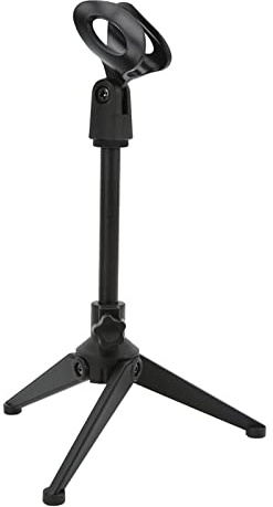 ASHATA Trépied de Bureau pour Pied de Microphone, Trépied Pliable pour Pied de Micro de Bureau avec Support de Clip pour Micro, Angle de Rotation, Hauteur Réglable, Design Détachable