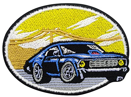 Finally Home Écusson thermocollant pour voiture au coucher du soleil | Patchs de voiture de sport, écusson thermocollant, écusson de moto