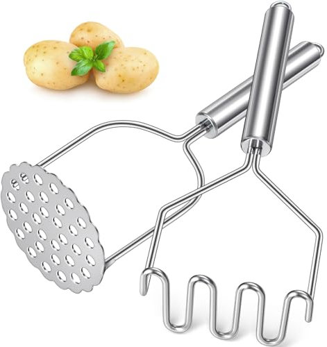 Potato Masher, Sopito 2PCS Stainless Steel Potato Ricer Masher with Firm Grip for Vegetable, Fruit, Baby Food