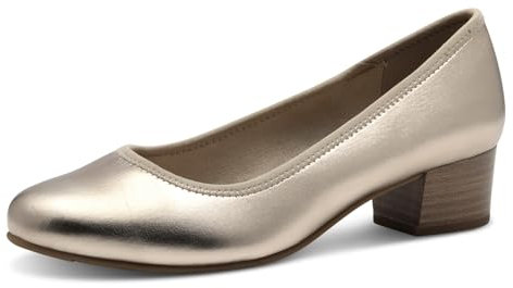 Jana Damen Pumps mit Blockabsatz Vegan, Metallisch (Champagner), 41 EU