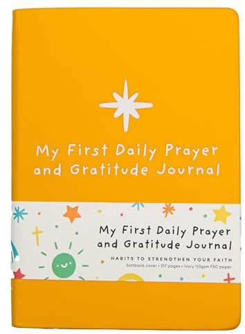Diario diario de oración y gratitud para niños (6 meses, sin fecha). Libros de fe cristiana para niños. Estudio bíblico para niños. Libros religiosos para niños. Regalo cristiano para niños: edad de 6