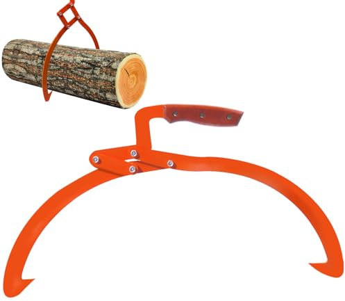 20 Log Lifting Tongs, 2 Claw Log Tongs with Handle Non-Slip for Dragging Carrying Logging