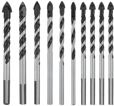 UILYNIU 10 Pièces Mèche à Carrelage, Mèches en Céramique, Forets Professionnels, Foret à Verre, Foret Metal, pour Carrelage, Brique, Verre, Porcelaine, Plastique, Bois, Ciment