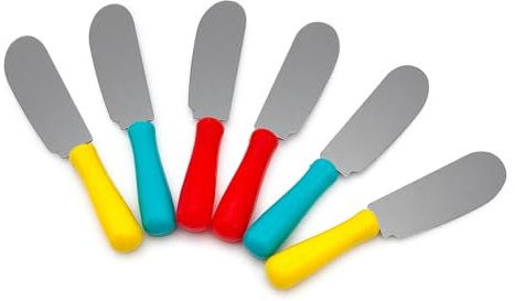 Leddy Living Set di 6 Coltelli Colorati in Acciaio Inox per Burro, Formaggi e Frutta - Spalmatori Multifunzione, Antiruggine e Facili da Pulire, Ideali per Cucina, Picnic e Tavola Elegante