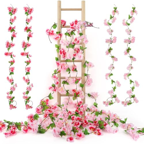 4 pezzi di ghirlanda di fiori di ciliegio artificiali, 180 cm di decorazione di fiori di ciliegio, ghirlanda di fiori artificiali per decorazione, ghirlanda di fiori di ciliegio artificiali per