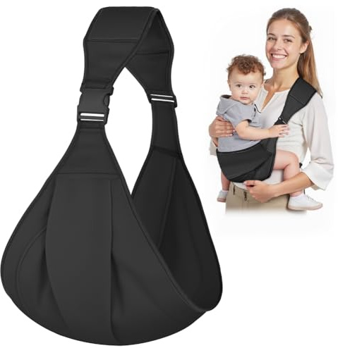 AOOWU Baby Sling Carrier, Baby Carrier, Toddler Carrier, Baby Wrap Carrier with Adjustable Shoulder Straps, Child Sling Baby Side with Shoulder Strap, Baby Sling for Newborns to Toddlers