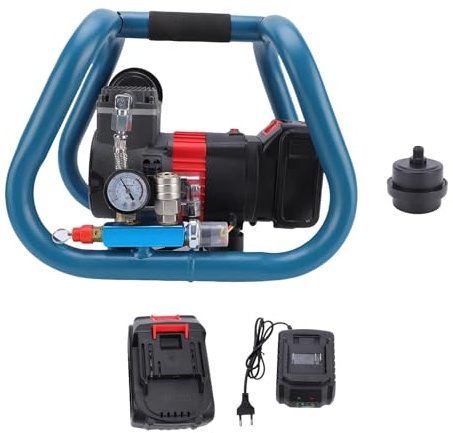 Fafeicy Compresseur D'Air sans Fil, Pompe à Air Portable 3L Rechargeable avec Moteur sans Balais en Cuivre Pur, Pression de 8 Bars pour Atelier D'entretien de Gonflage de Pneus de (Prise UE)