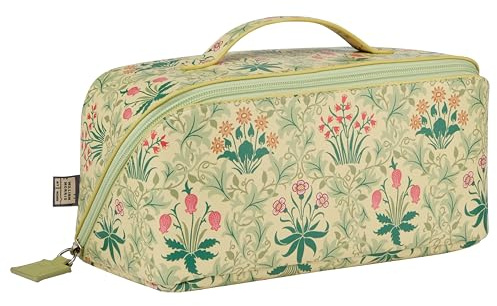 William Morris at Home Wash Bag, Zip Pull Toiletry Beauty Storage Bag Opens Flat, Makeup Organiser, Travel Size, Vegan and Cruelty Friendly, Gift for Her, H11.5 x W12.5 x L24.5 cm