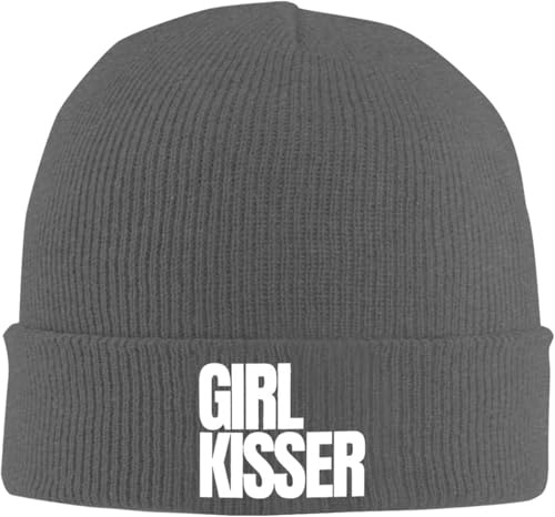 TAOACHENGIAN Girl Kisser Beanie for Men Women Warm Winter Knit Cuffed Beanies Soft Ski Hats Deep Heather