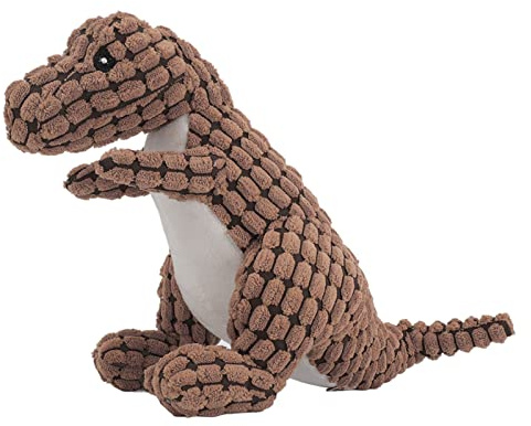 Sorandy Hundpipande Leksak Plyschvalp Dinosaurieform för små Medelstora Husdjur Interaktiv Tandrengöring 32 X 14 Cm (Små)