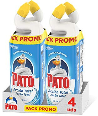Pato Action Total Lot de 4 nettoyants pour toilettes Oceano 750 ml