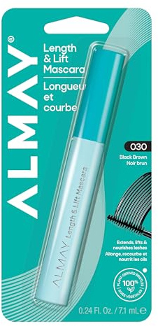 Almay Length & Lift Eyelash Extension Volume Herbal Eye Makeup Hypoallergenic and Fringe-Free 030 Black Brown 7.1 ml