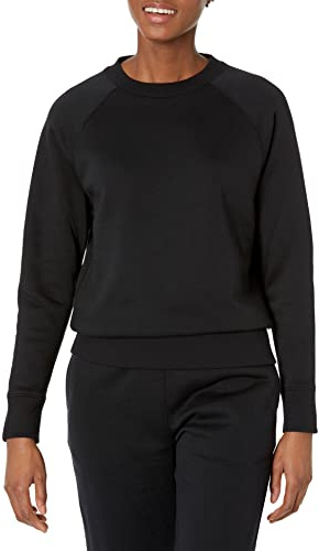 Amazon Essentials Chandail à Manches Longues et col Rond pour Femme (Disponible en Grande Taille), Noir, Taille L