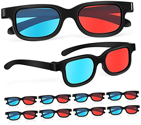 Parliky 10 Stück 3 3D-Spieltheater 3D-Filmbrillen 3D-Filme Computerbrillen Lazy-Brillen 3D-Betrachtungsbrillen Lunette DVD-Betrachtungsbrillen Gläser Für Computer Für Kino Abs