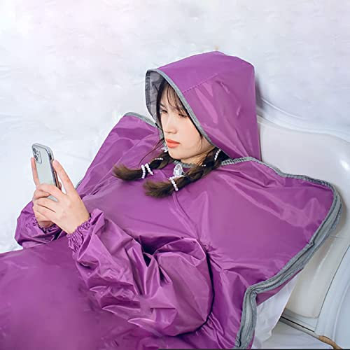 Couverture chauffante infrarouge lointaine imperméable pour spa detox télécommande brûle les graisses couverture sauna maison body shaper violet 180 cm x 80 cm