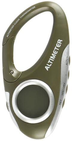Sarini Altimetro Digitale con Gancio Portatile, barometro Multifunzionale, Orologio di direzione, Temperatura, previsioni del Tempo e visualizzazione dell'altitudine per Escursionismo e Arrampicata