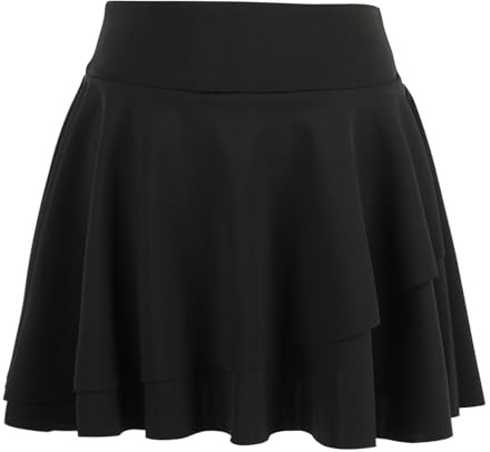 Bezioner Tennisrock Mädchen,Hohe Taille Hosenrock Faltenrock mit Taschen Hose Golf Skorts Plissierte Skater Sportrock Kinder Schuluniform Schwarz XL(10-12 Jahre,130–150 cm)