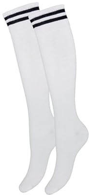 Milena Calze Alte Sopra Il Ginocchio Donna – Elastiche, Morbide e Traspiranti, Stile Casual Elegante, Perfette per Cosplay, Lavoro e Tempo Libero, Comode Tutto il Giorno – bianco-nero