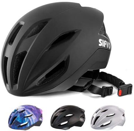 Bike Helmet, SIFVO Cycle Helmet Adjustable 55-58cm with Magnetic Buckle, Lightweight Road Bike Helmets, Commuting Bicycle Scooter Adults Cycling Helmets