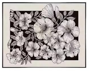 LXHZSY Cubierta de Caja Eléctrica Estilo Moderno en Negro, Blanco y Gris, Arte de nicho, Flores altísimas, Entrar por la Puerta, Cubrir la Caja del medidor de Electricidad, decoración