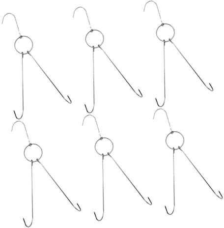 Alipis 6 Pièces crochet en acier inoxydable crochets cuisinier Accessoire crochet de suspension étagère plus Shop rôti de bacon de canard rôti Duck Bacon Shop Hook BBQ Grill cintre