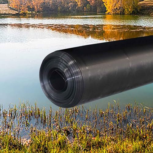 DMCHENGMA Revestimiento de Estanque de HDPE para Peces koi, Almohadilla para jardín acuático, Membrana Negra para paisajismo, Arroyos, Fuentes y Jardines acuáticos.(2x4m)