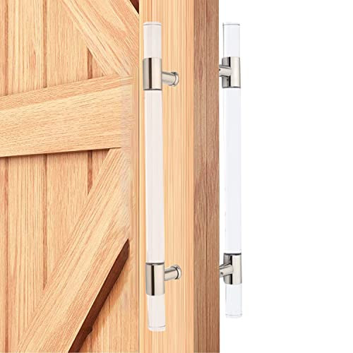 Modernt tryck- och draghandtag, ersättning för glasdörrhandtag, transparent akryl, dubbelsidigt dörrhandtag för duschskjutdörr/hotelldubbeldörr/ladudörr, komplett kit för uteplatse