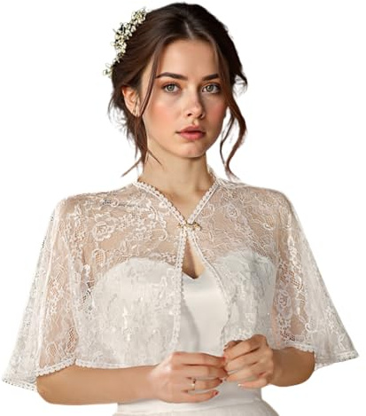 NICENEEDED Scialli In Pizzo Da Sposa, Mantella In Tulle Da Donna per Abiti Da Ballo e Feste