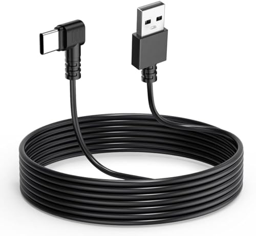 Gebildet Dash Cam-Kabel för USB C-Dashcam, 11.5FT L-Vinkel Typ C-Adapter för Dashkamera, Strömsladd för Dashcam, Laddningssladd för Spegelkamera, Körinspelare, Bil-DVR