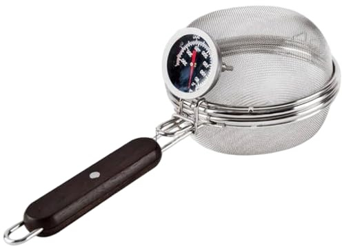 Tostador de café de acero inoxidable con mango extensible, estufa portátil para tostar frutos secos con termómetro para cafeterías y tiendas. Tostador de café para el hogar.