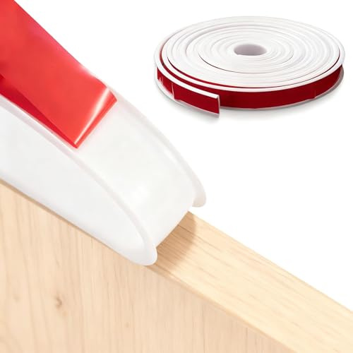 Alriedy 5m×18mm U-Shape Flexible Furniture Edge Banding Edging Strip, Self-Adhesive TPE Cabinet Edge Trim for Table Shelf Restoration, Waterproof Sealing Tape for Wood Veneer MDF Board Protection