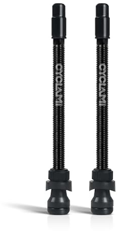 2 Válvulas CYCLAMI Presta Tubeless 45/65/85mm - Aleación Súper Ligera, Antifugas para Neumáticos sin Cámara con Bicicleta de Carretera, Gravel y Montaña (85mm)