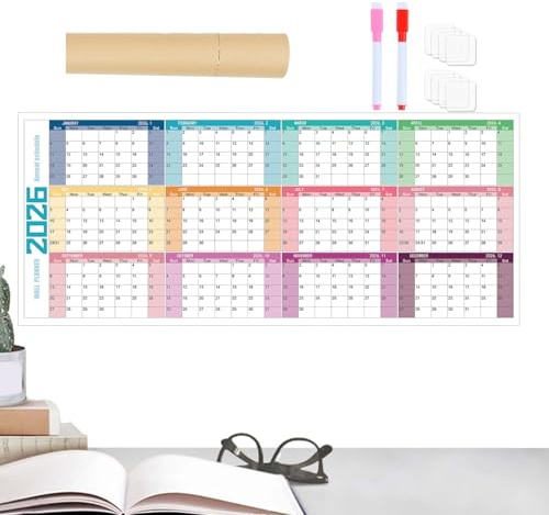 Calendario da parete 2026 – Grande agenda mensile | calendario annuale e asciutto 2026 per calendario da parete, agenda, ufficio, organizzazione, pianificazione, scuola, insegnante, famiglia, studenti