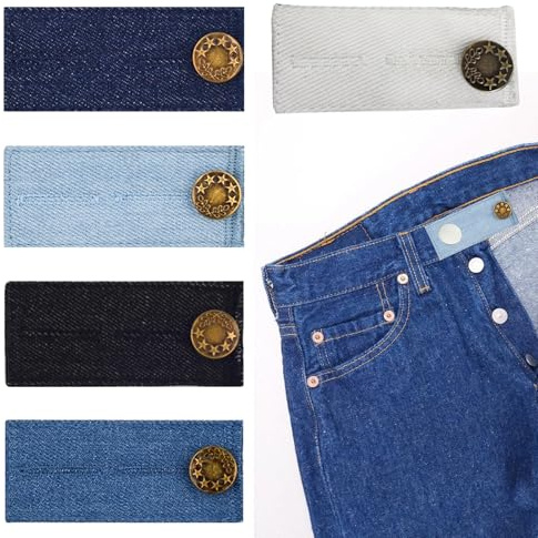 Knopfverlängerung Für Hosen Hosenerweiterung Hosenbunderweiterung, 5er-Pack, Verstellbarer Elastischer Hosenbundverlängerer Für Jeans & Hosen, Tragbar, Ideal Für Bequemen Sitz, Waschbar