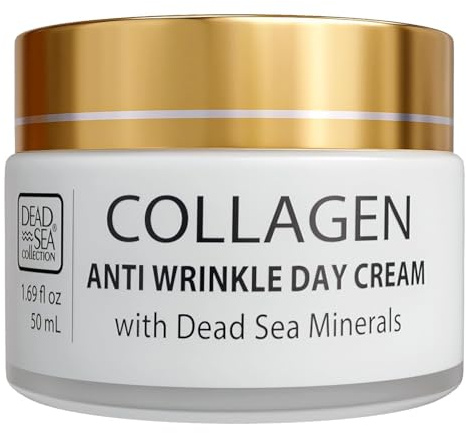 Dead Sea Collection Day Cream for Face with 3X Collagen, Dead Sea Minerals, and Vitamin E – Anti Aging Nourishing Skin Care Moisturizer to Reduce Wrinkles (1.69 fl. oz)
