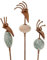 SIDCO Gartenstab 3 x Gartenstecker Vogel Rostoptik Pflanzstecker Garten Rost Deko