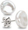 Damen Perlenohrringe Barocke Keshi Süßwasser Zuchtperlen in Weiß und Grau von SECRET & YOU - Perlen Ohrstecker Sterling Silber 925 - Erhältlich in 10 Größen von 7 mm bis 16 mm