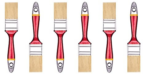 HARDY WORKING TOOLS Flachpinsel-Set 6-teilig, 6 Stück – 35 mm Breite, Malerpinsel Set mit Holzgriff, Lackpinsel Serie *33*, 6PCS, Pinselset A0200-330615